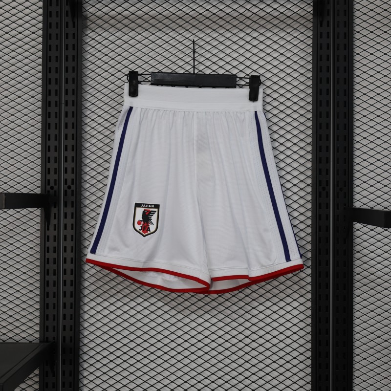 2026 Player Version Japan White with Navy Blue Stripes Shorts