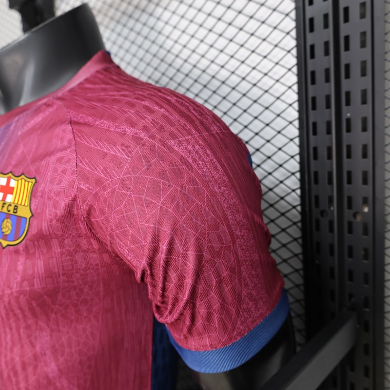 Player Version 25/26 FC Barcelona Blue & Burgundy with Geometric Gradient Pattern Jersey
