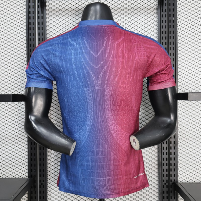 Player Version 25/26 FC Barcelona Blue & Burgundy with Geometric Gradient Pattern Jersey