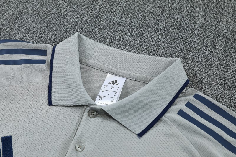 26/27   Arsenal Grey Polo Training Shirt + Long Pants Tracksuit