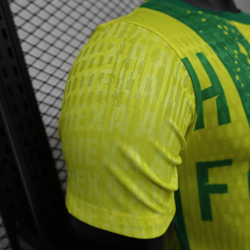 Player Version 2026 Brazil Yellow & Green Vertical Stripe Special Edition Jersey