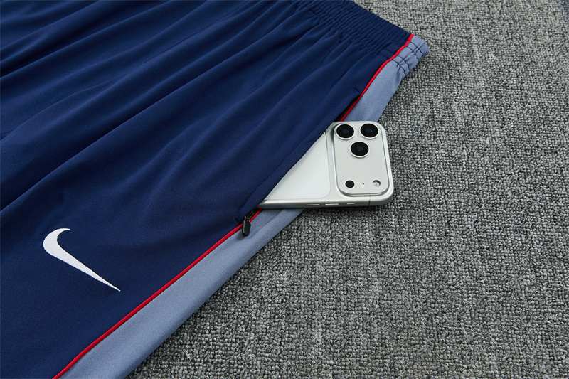 2026 England Grey Half Zipper Jacket Tracksuit + Navy  Blue Long Pants (Nike)