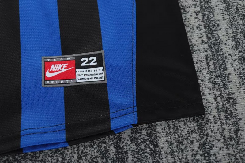 Retro 98/99 Kids  Inter Milan Blue & Black Stripe Home Jersey