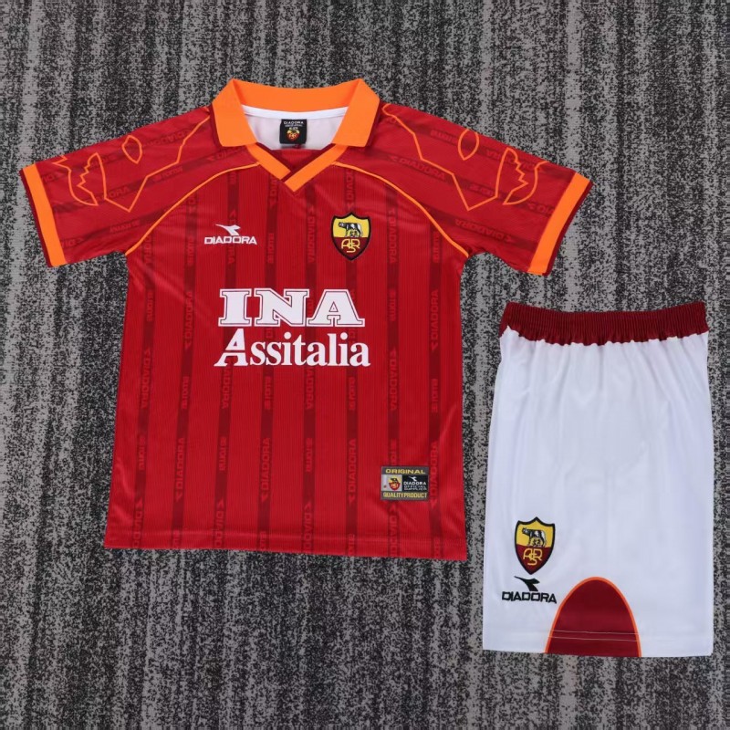 Retro Kids 99/00 Roma Home Jersey