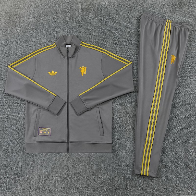 26/27 Manchester United Dark Gray Full Zipper Jacket+Long Pants