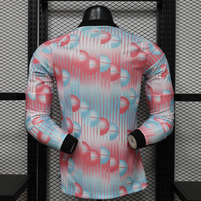 Player Version 26/27 Belgium Frozen Blue & Pink  Away Long Sleeve Jersey