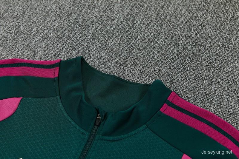 26/27 Real Madrid Dark Green Half Zipper Jacket Tracksuit + Long Pants