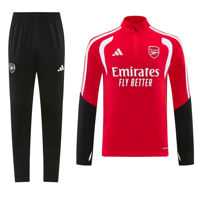 26/27 Arsenal Red Half Zipper Jacket Tracksuit + Long Pants