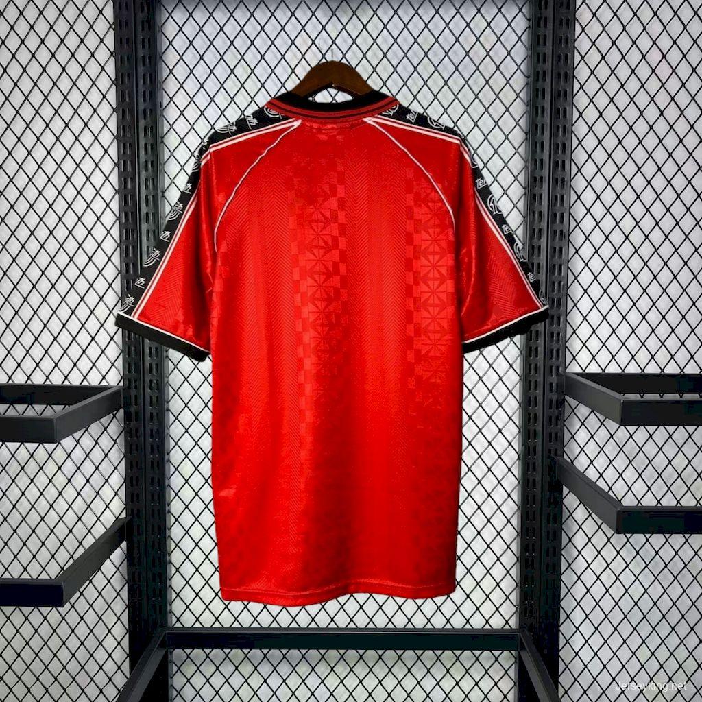 1996/97 Retro RCD Mallorca Home Red with Checkered Pattern Jersey