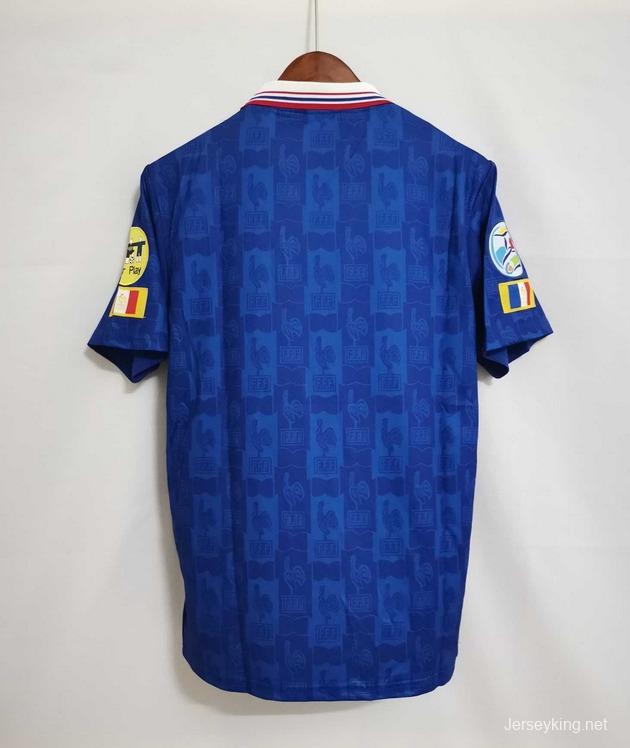 Retro 1996 France Home Jersey With EURO 1996 Patch