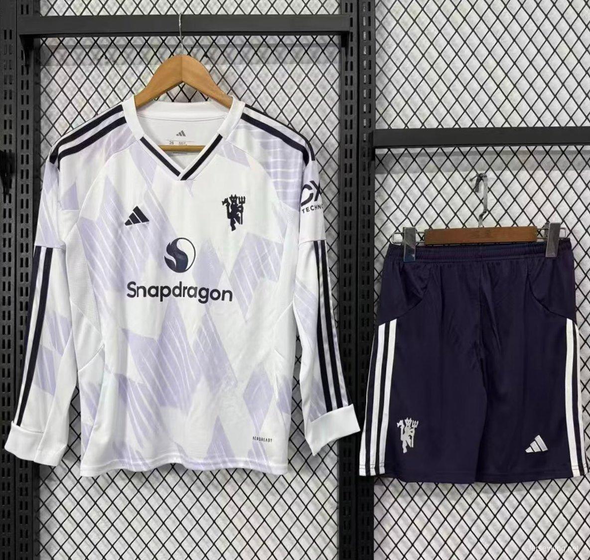 25/26 Kids Manchester United Away Long Sleeve Jersey