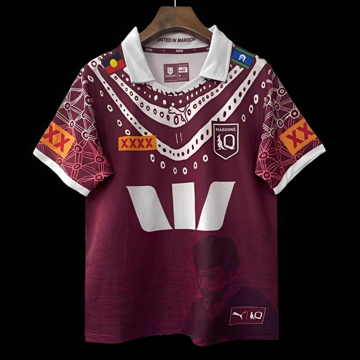 2026 Queensland Maroons Maroon with Indigenous Cultural Pattern Jersey
