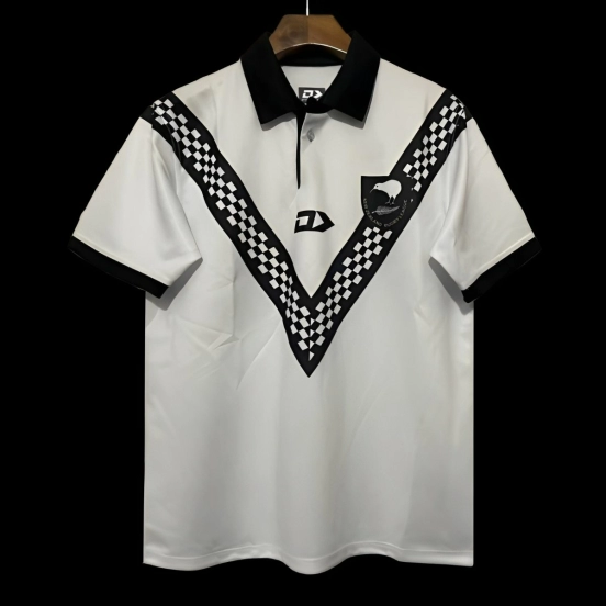 2024 New Zealand Kiwis White with Black Checkerboard V Pattern Jersey