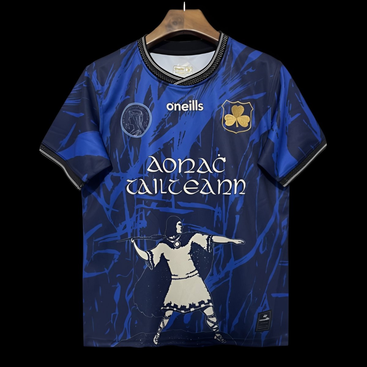 25/26 Tipperary GAA Blue with Warrior Silhouette and Abstract Pattern Jersey