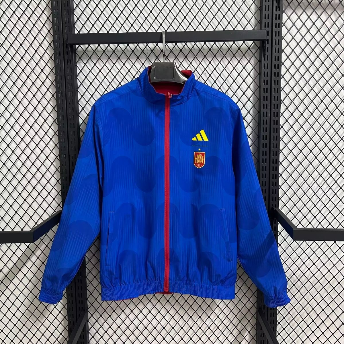 2026 Spain Red/Blue Full Zipper Reversible Windbreaker