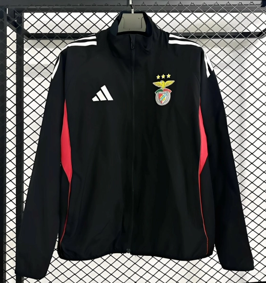 25/26 Benfica Black Full Zipper Windbreaker