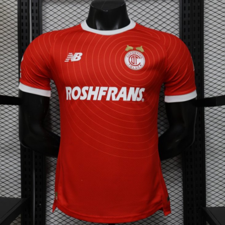 Player Version 26/27 Deportivo Toluca FC Red with Circular Stripe Pattern Home Jersey