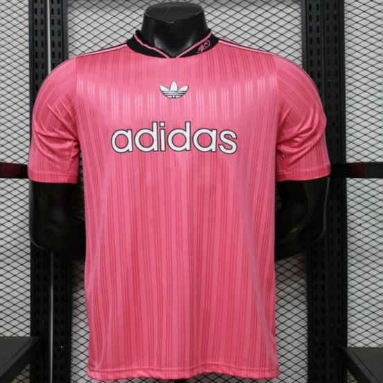 Player Version 2026 Adidas Originals Pink Stripe Retro Football Jersey