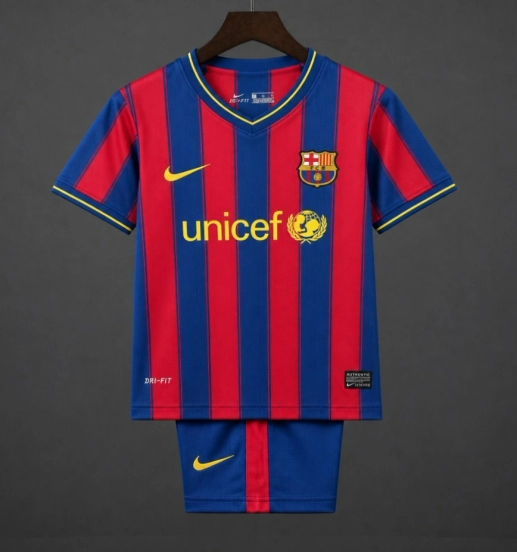 Retro Kids 09/10 FC Barcelona Home Jersey