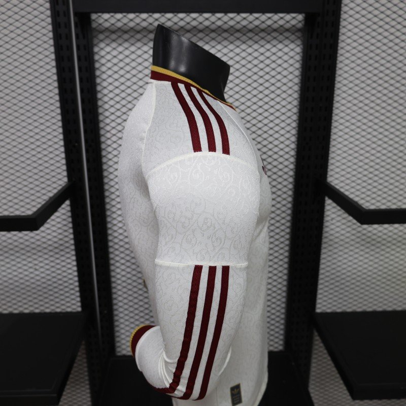 Player Version 2 Star 2026 Spain Away White Long Sleeve Jersey With Champion Patch